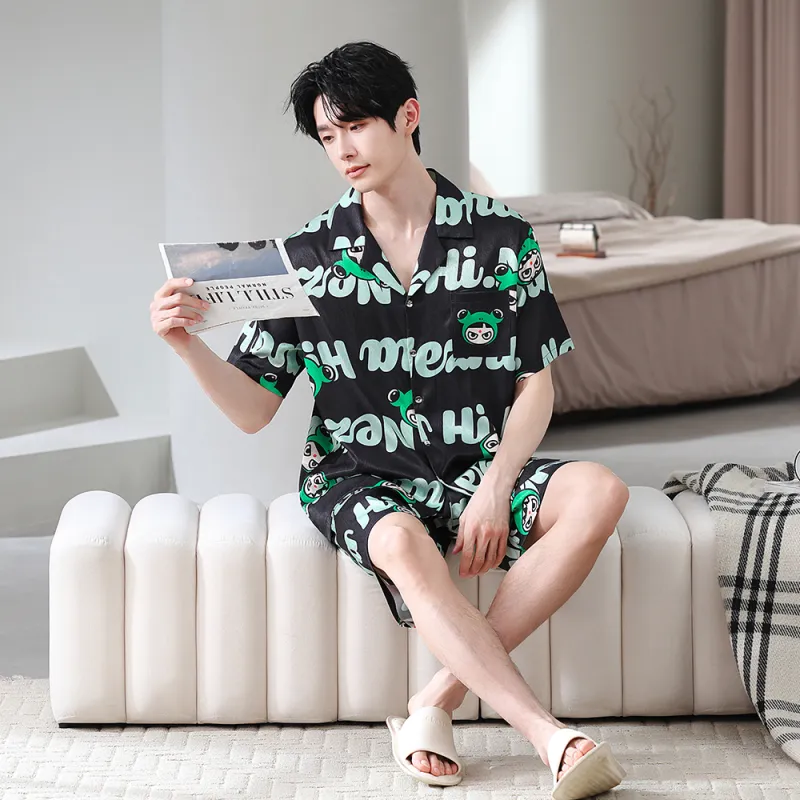 Gongdie x NEZHA,LIANMINGKUAN Pajama Set Unisex Green-8