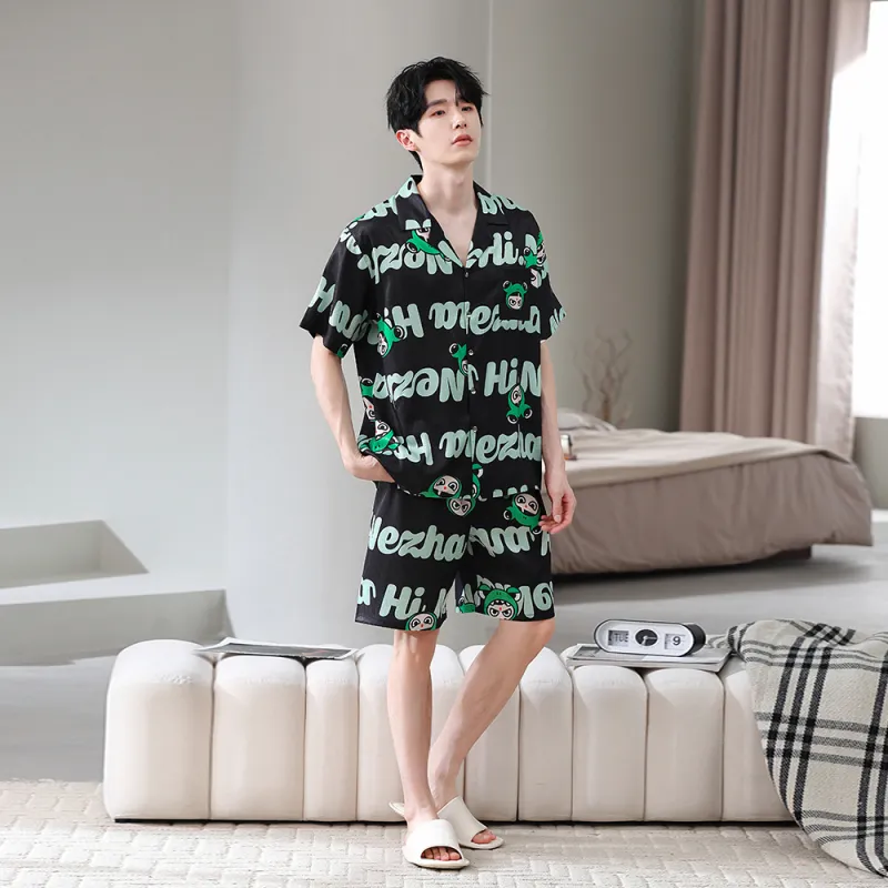 Gongdie x NEZHA,LIANMINGKUAN Pajama Set Unisex Green-11
