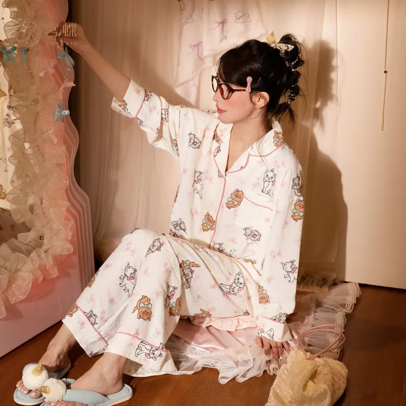 Gongdie x Disney Pajama Set Women's Gift Box Set Apricot-3