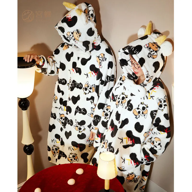 Gongdie x LABIXIAOXIN,LIANMINGKUAN Sleep Robe Unisex White-6