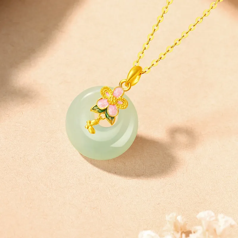 ALLOVE Hetian Jade Necklaces White Jade/Pale Greenish White Jade Women's-5