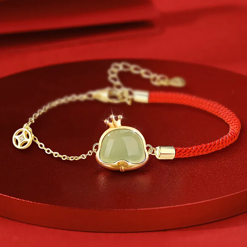 ALLOVE Hetian Jade Bracelets Pale Greenish White Jade Women's-1