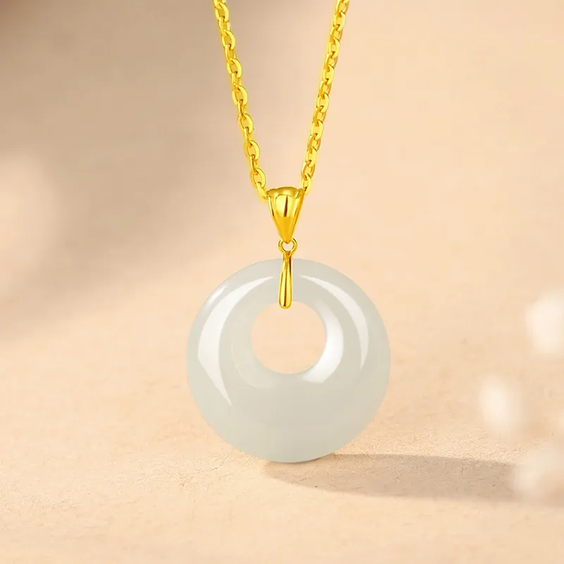 ALLOVE Hetian Jade Necklaces White Jade/Pale Greenish White Jade Women's-1