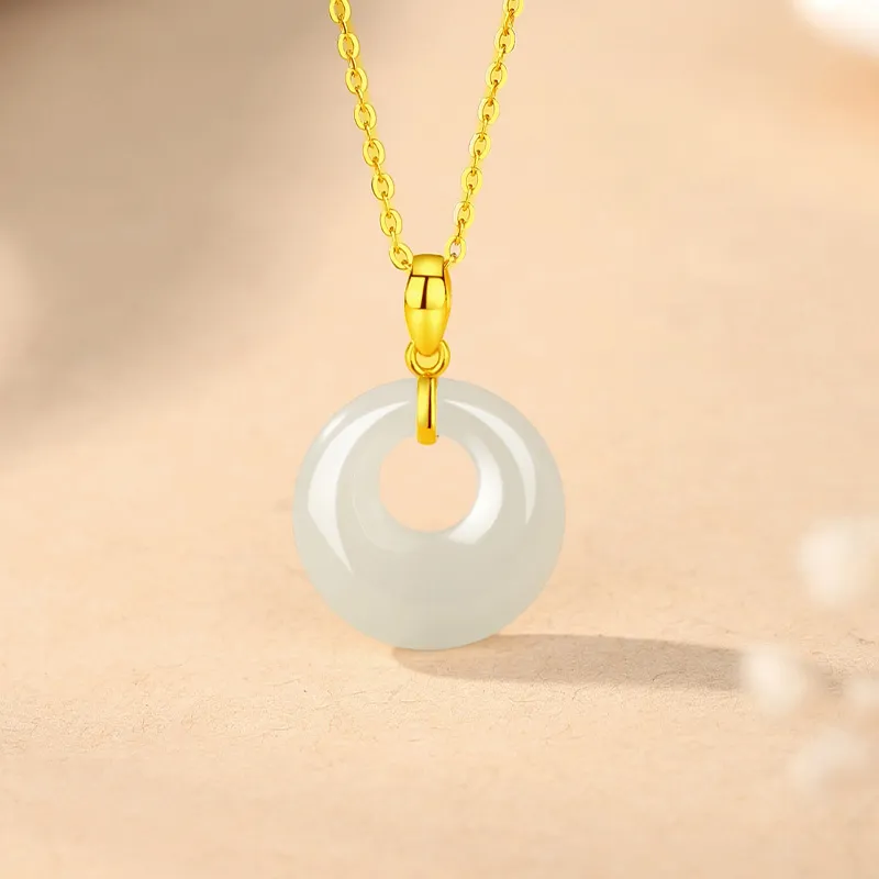 ALLOVE Hetian Jade Necklaces White Jade/Pale Greenish White Jade Women's-1
