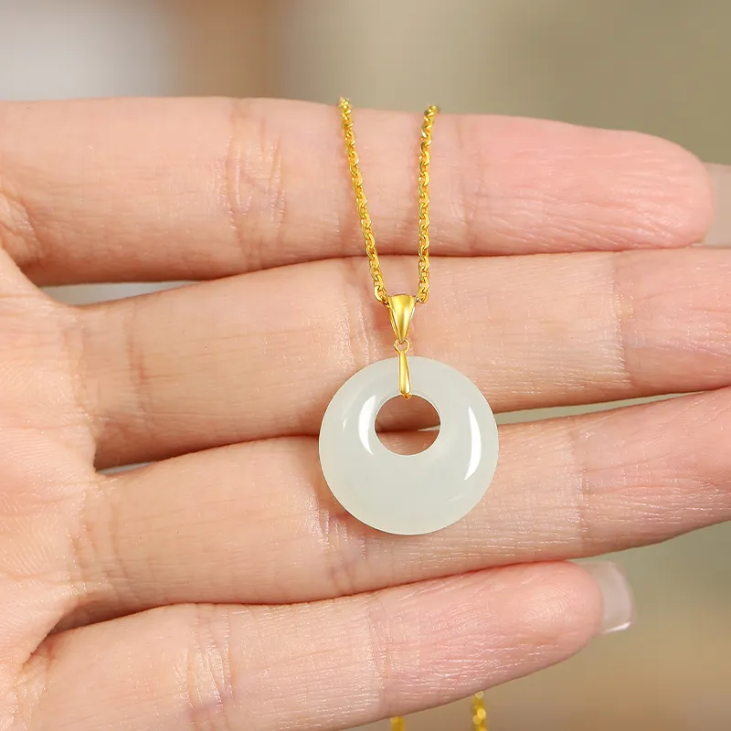 ALLOVE Hetian Jade Necklaces White Jade/Pale Greenish White Jade Women's-3