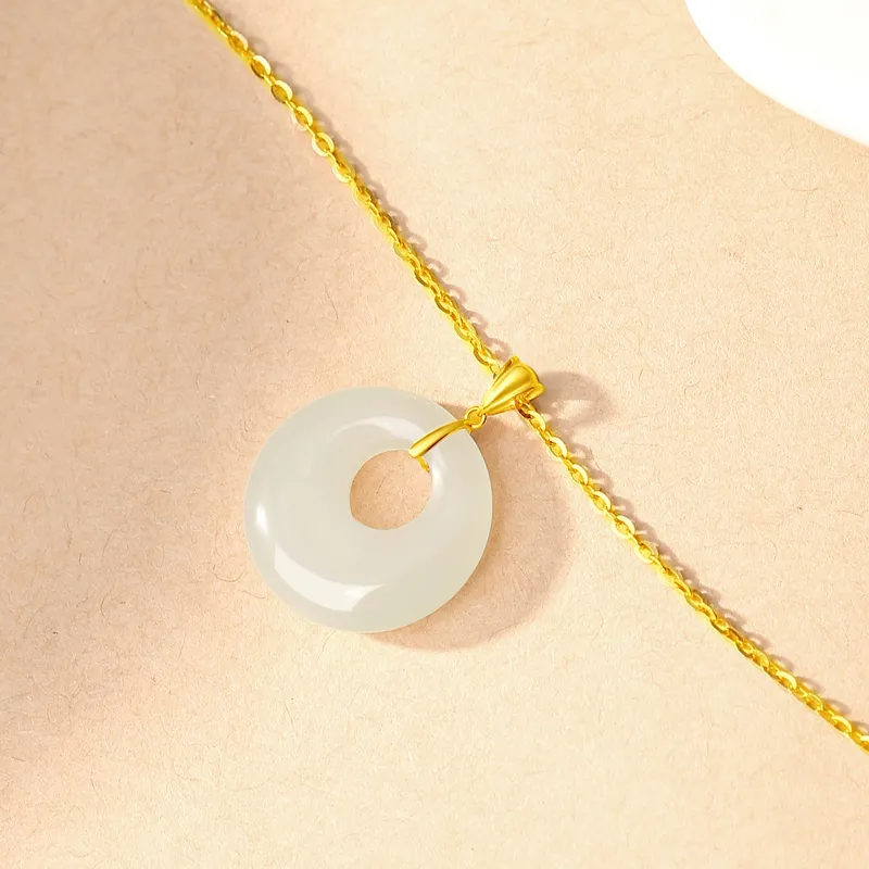 ALLOVE Hetian Jade Necklaces White Jade/Pale Greenish White Jade Women's-2