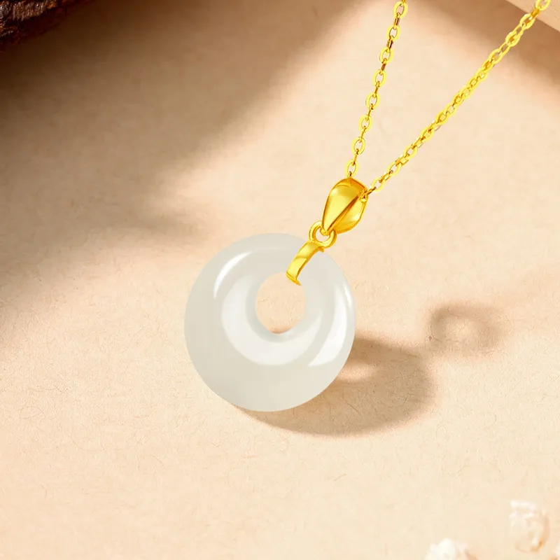 ALLOVE Hetian Jade Necklaces White Jade/Pale Greenish White Jade Women's-5