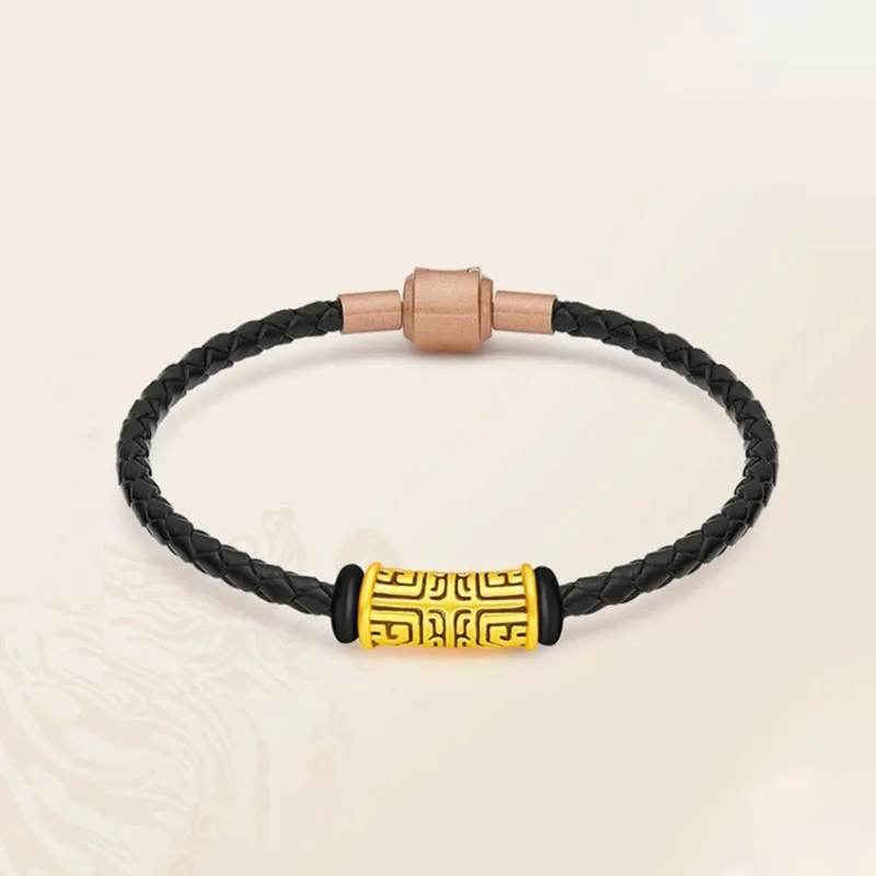 ALLOVE Black Gold Taotie, New Chinese Style Retro National Trendy Solid Gold Fixed Price Bracelets Men's-1