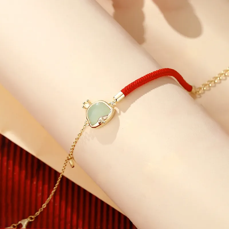 ALLOVE Hetian Jade Bracelets Pale Greenish White Jade Women's-3
