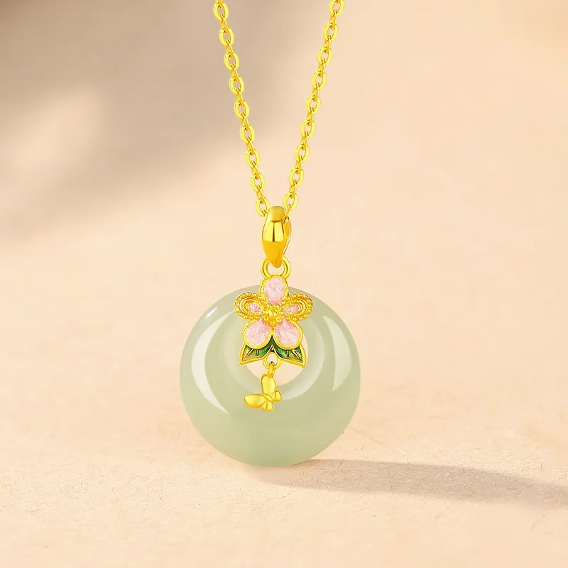 ALLOVE Hetian Jade Necklaces White Jade/Pale Greenish White Jade Women's-1