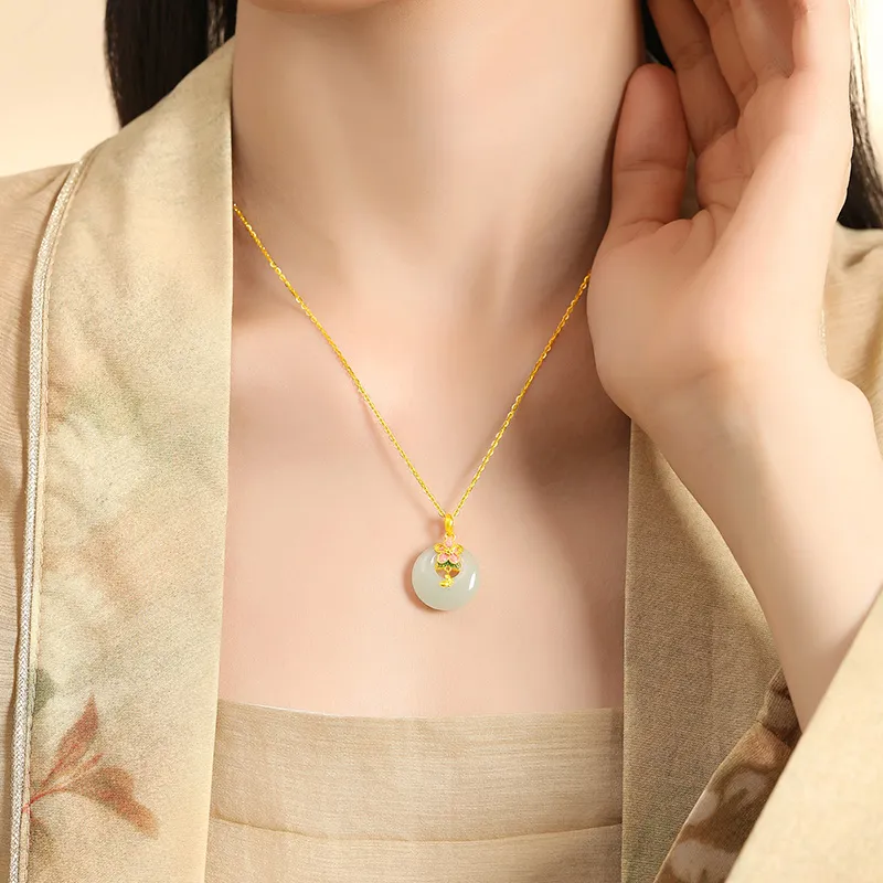 ALLOVE Hetian Jade Necklaces White Jade/Pale Greenish White Jade Women's-3