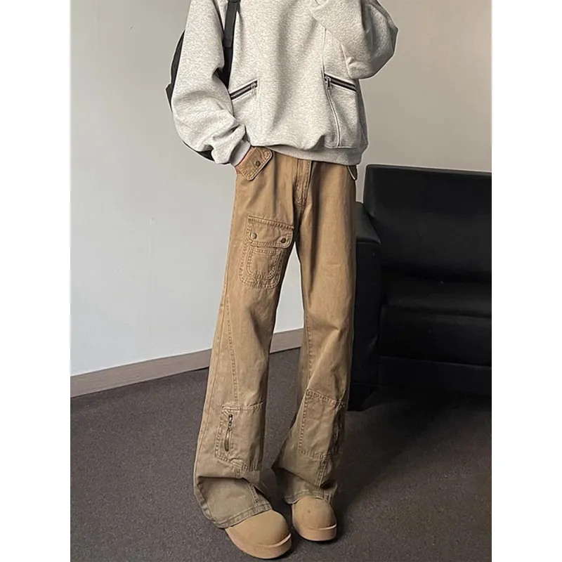 TAOKK Jeans Unisex Brown-4