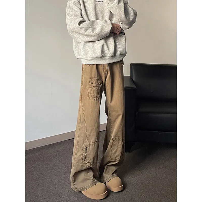 TAOKK Jeans Unisex Brown-5