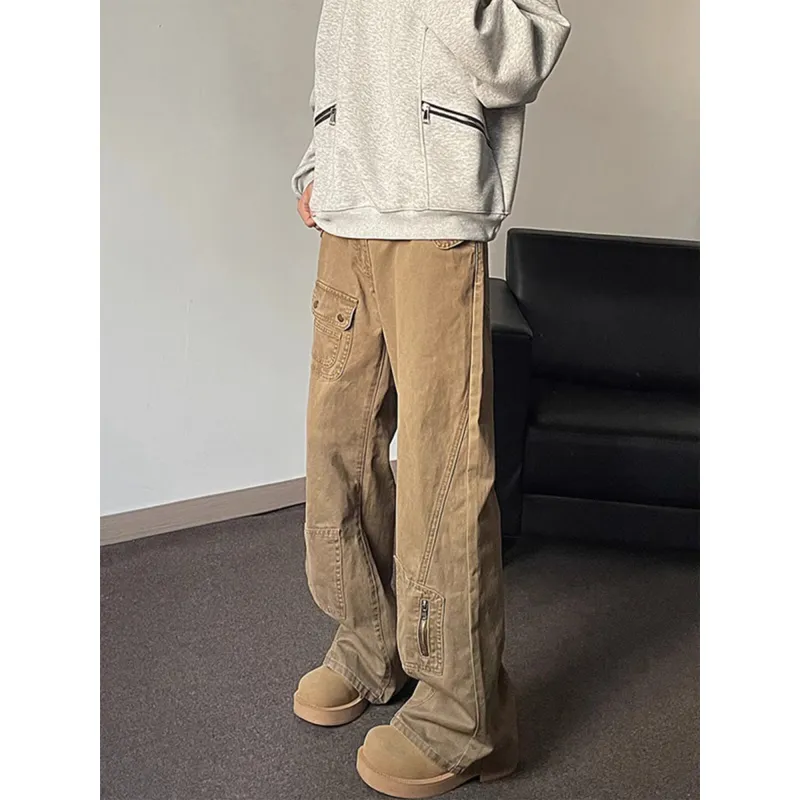 TAOKK Jeans Unisex Brown-6