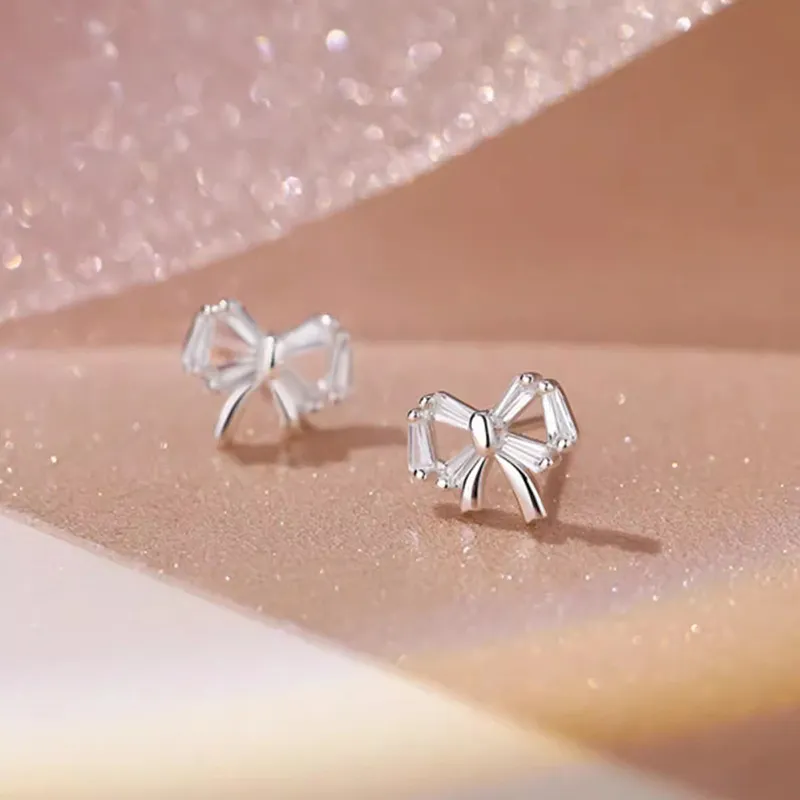 High Quality 925 Sterling Silver Jewelry Fashion Stud Earrings Women's-3