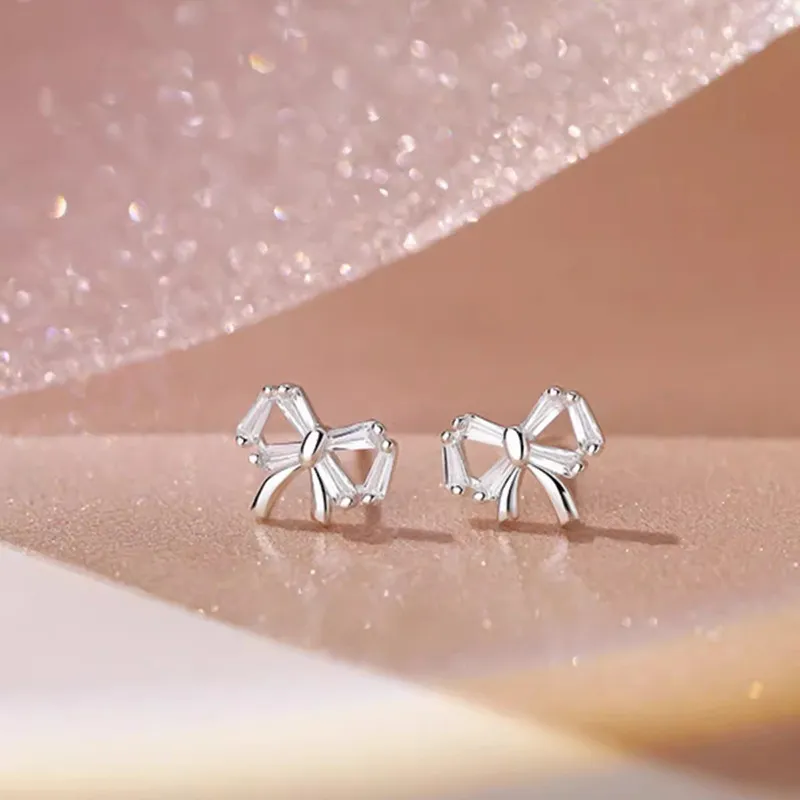 High Quality 925 Sterling Silver Jewelry Fashion Stud Earrings Women's-5