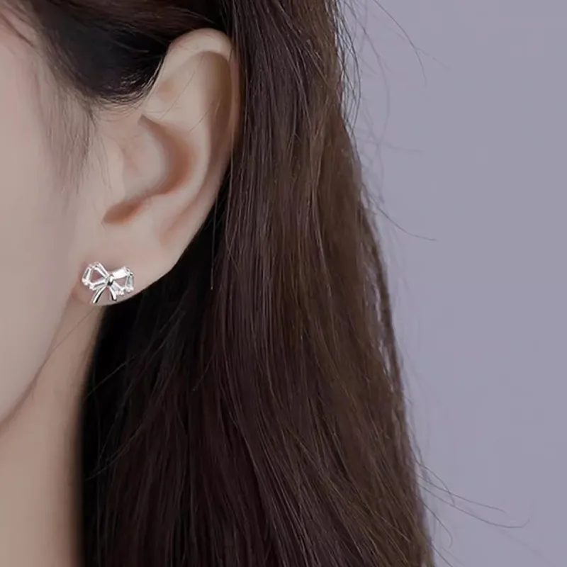 High Quality 925 Sterling Silver Jewelry Fashion Stud Earrings Women's-2