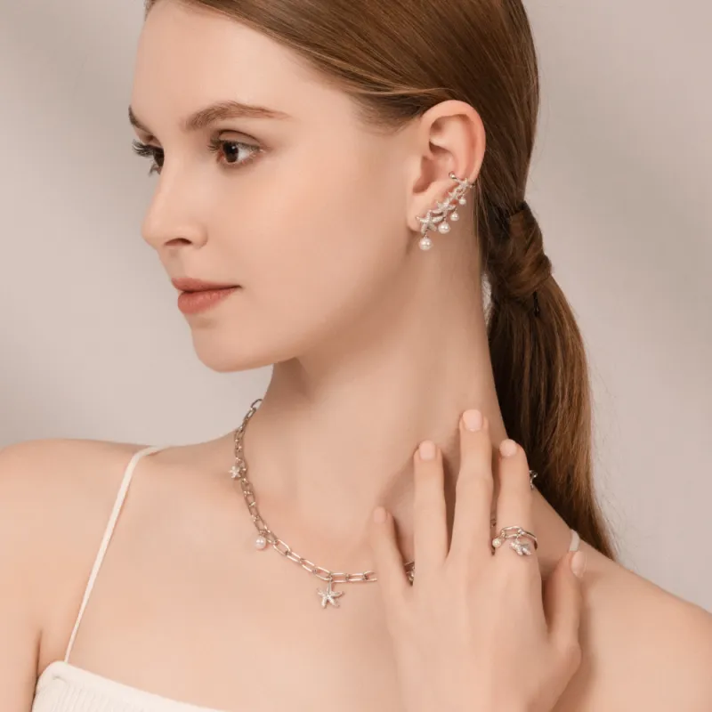 BABYBEI 925 Sterling Silver Shell Pearl Earrings Women's-1