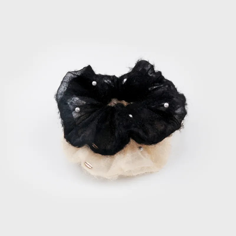 BABYBEI Metallic Yarn Hair Tie-Ethereal Sweet Style Versatile-Gentle Black Beige Hair Accessories Women's-3