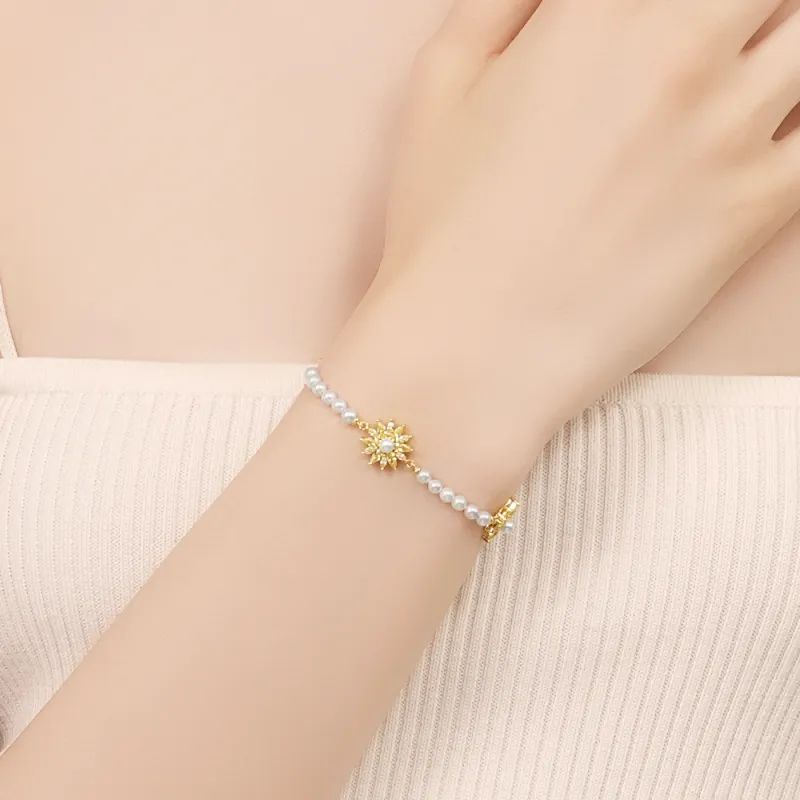BABYBEI Shell Pearl Gold Versatile Delicate And Niche Design Bracelets Women's-2