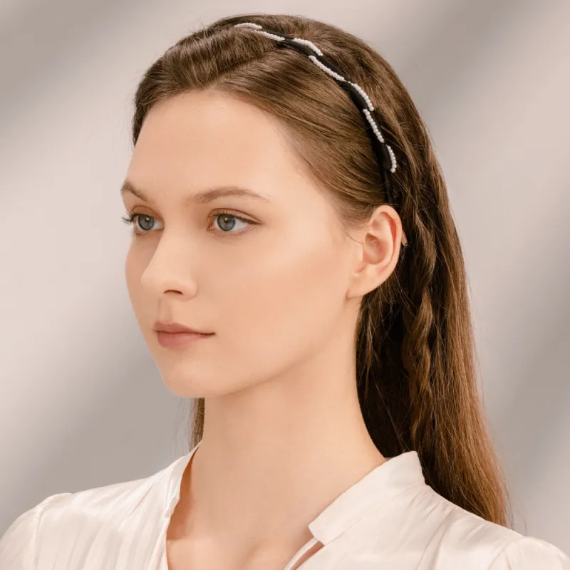 BABYBEI Headpiece Elegance Elegant Minimalist Style Gentle Black Beige Hair Accessories Women's-2