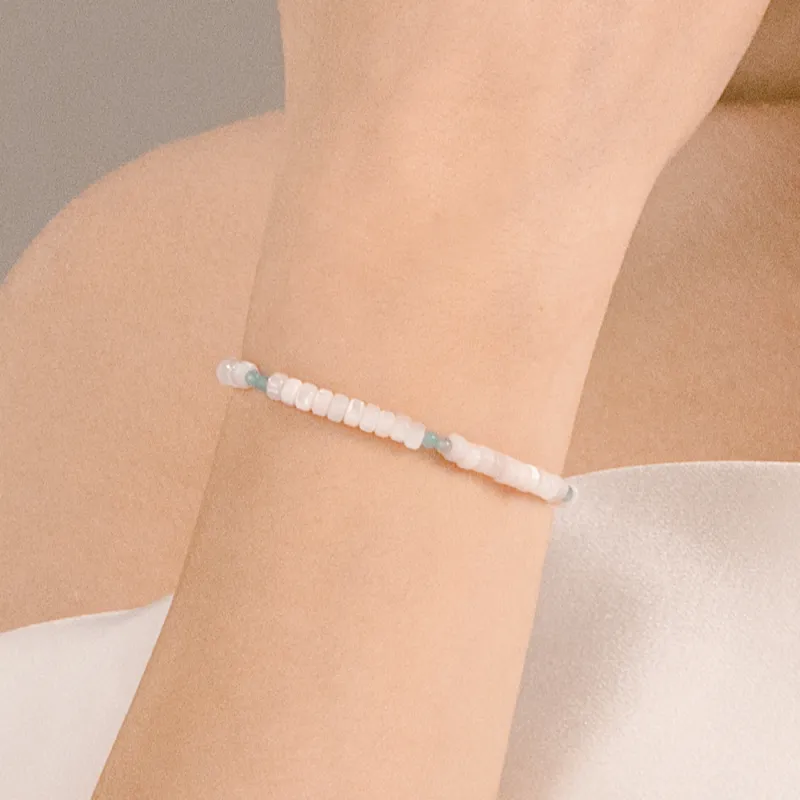 BABYBEI 925 Sterling Silver Mother Of Pearl Bracelets Women's-2