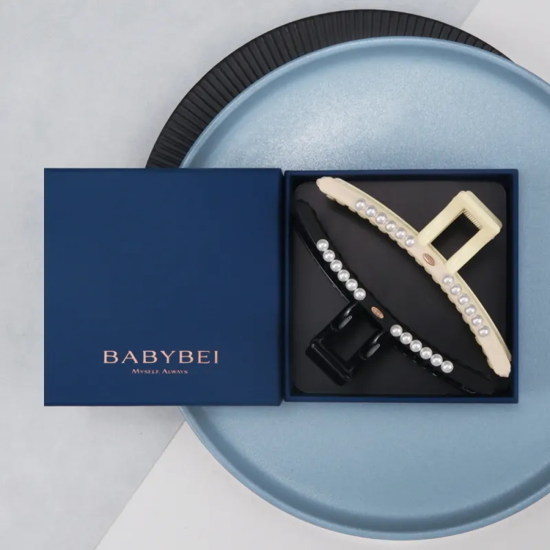 BABYBEI Hair Clip For Straight Hair Elegant Minimalist Style Korean Black Beige Hair Accessories Women's-1