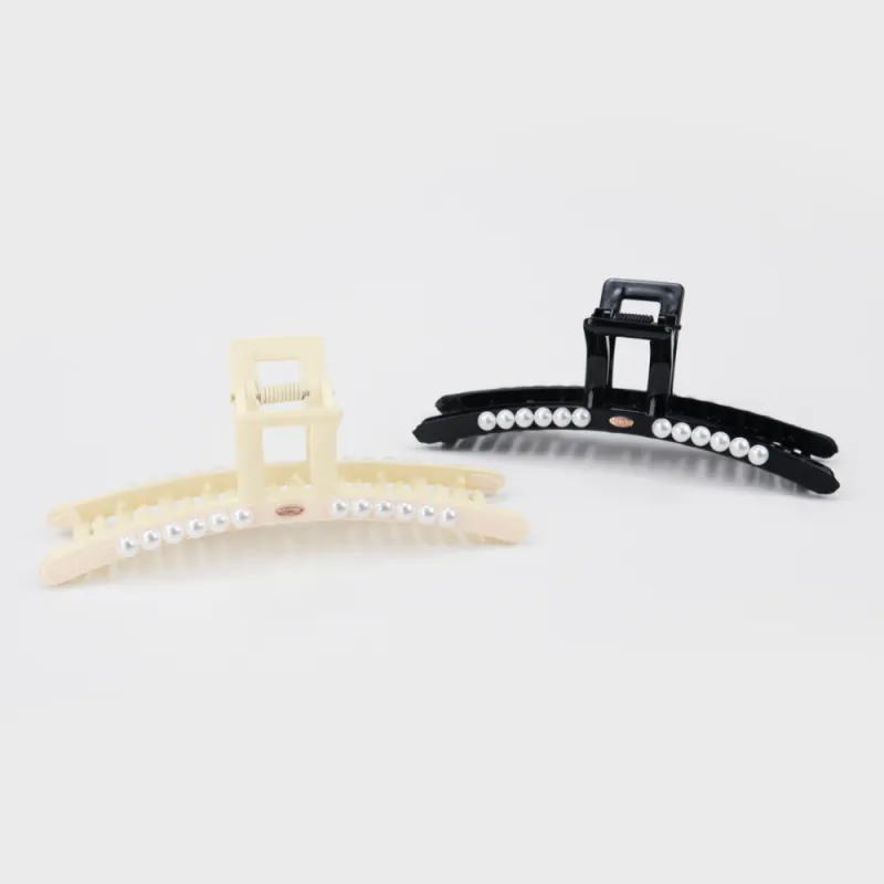 BABYBEI Hair Clip For Straight Hair Elegant Minimalist Style Korean Black Beige Hair Accessories Women's-4