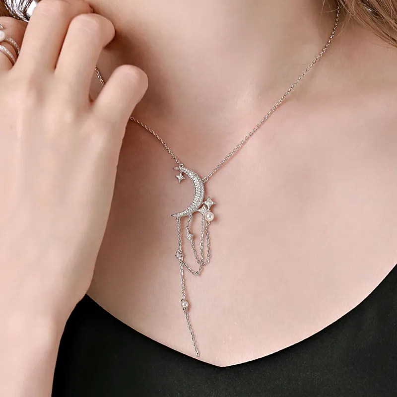BABYBEI 925 Silver Pearls Necklaces Women's-2
