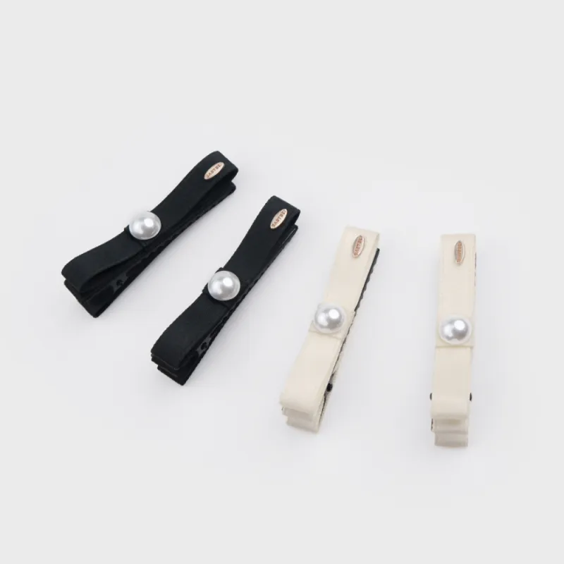 BABYBEI One Word Elegance Elegant Minimalist Style Versatile Black Beige Hair Clips Women's-2