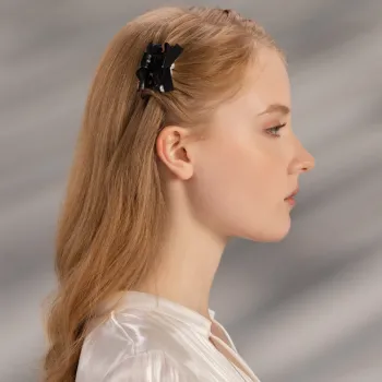 BABYBEI Edge Clip Hairpin Advanced Handmade Black Beige Bowknot Hair Accessories Women's