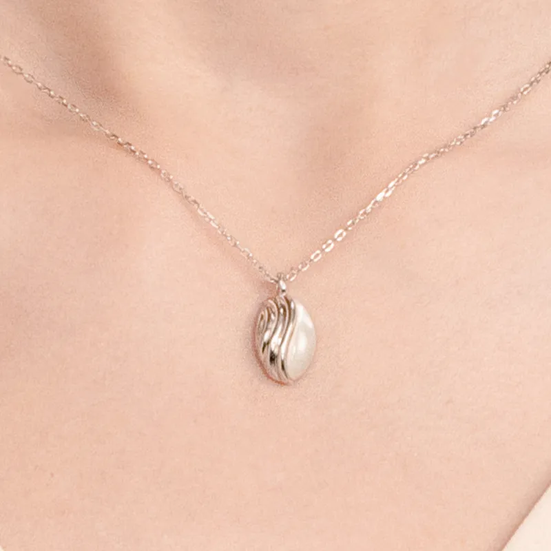 BABYBEI 925 Sterling Silver Mother Of Pearl Necklaces Women's-4