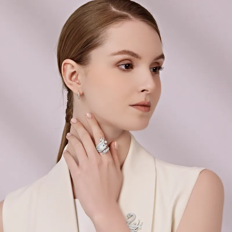 BABYBEI 925 Sterling Silver Shell Pearl Earrings Women's-2