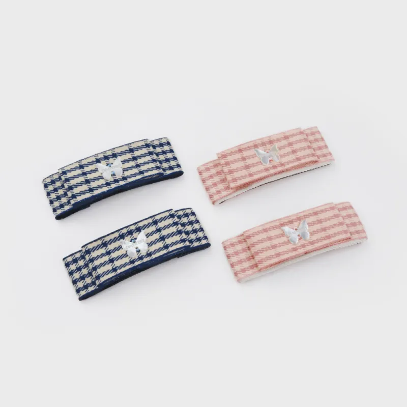BABYBEI Elegance Sweet Style Stylish Soft Pink Blue Butterfly Hair Clips Women's-5