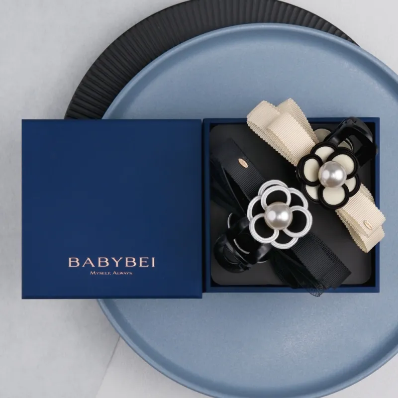 BABYBEI Bowknot Shark Clip in Camellia In Black Beige Hair Accessories Women's-1