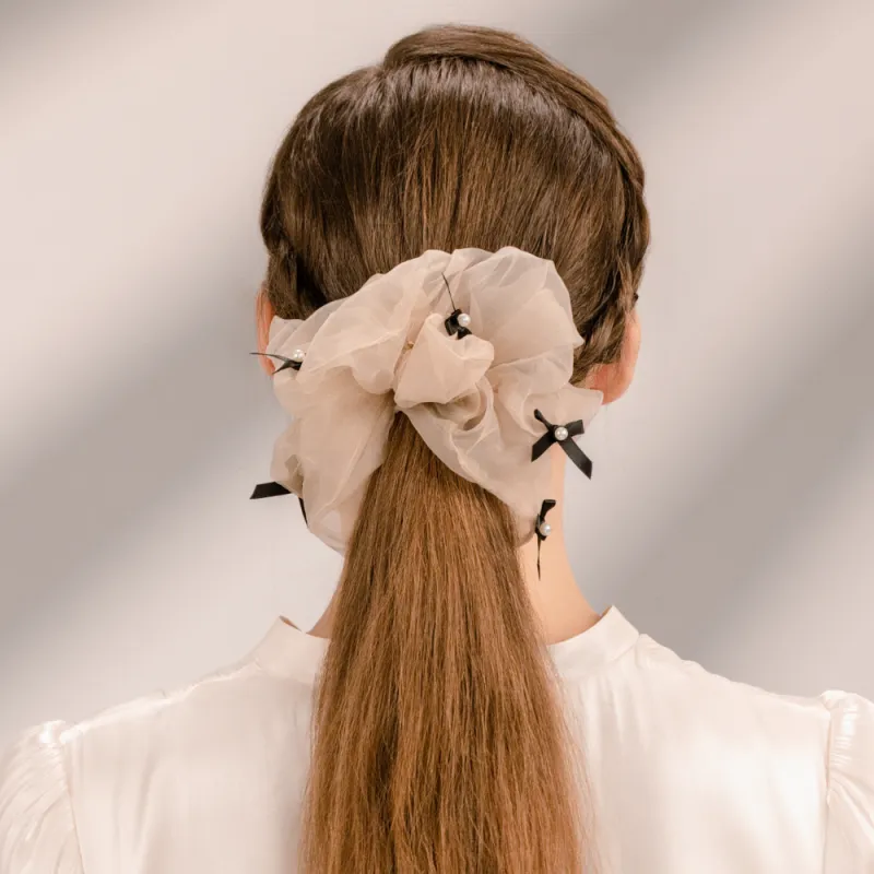 BABYBEI Bowknot Ethereal Girlish Gentle Korean Beige Coffee Hair Accessories Women's-7