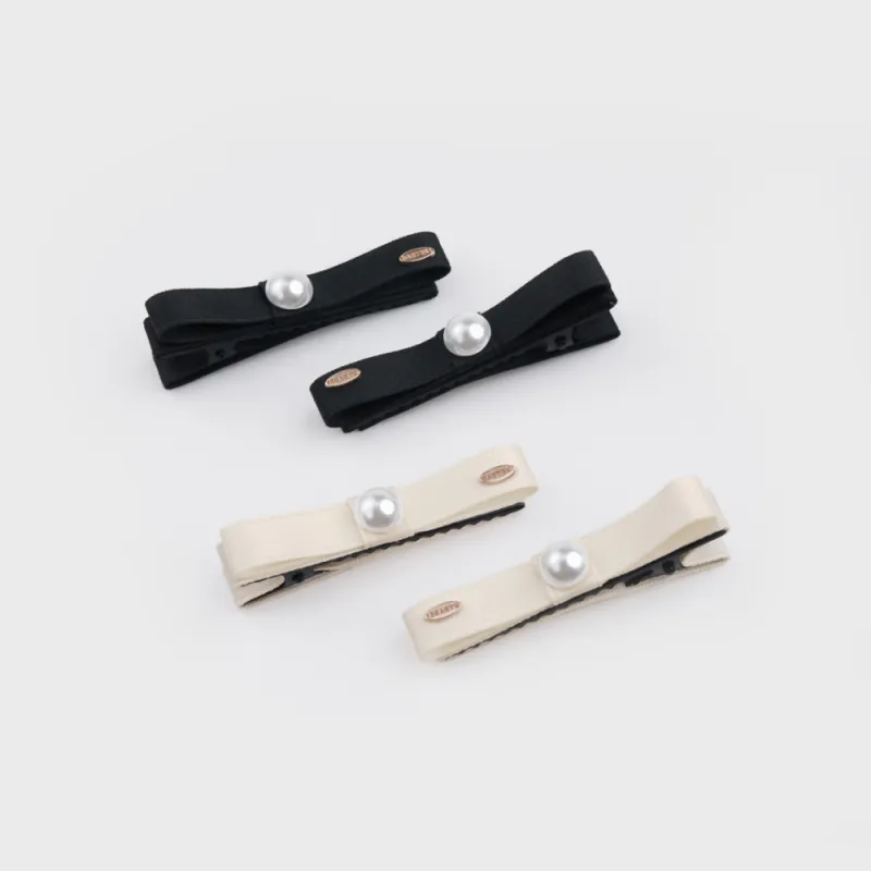 BABYBEI One Word Elegance Elegant Minimalist Style Versatile Black Beige Hair Clips Women's-3