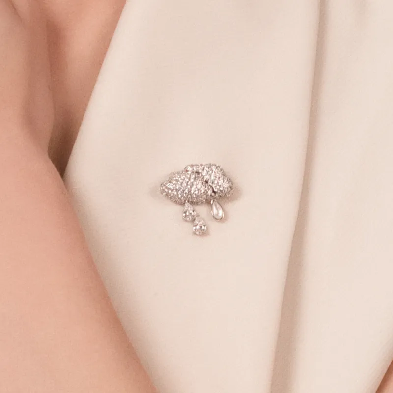 BABYBEI Mother Of Pearl Brooches Women's Silver-2