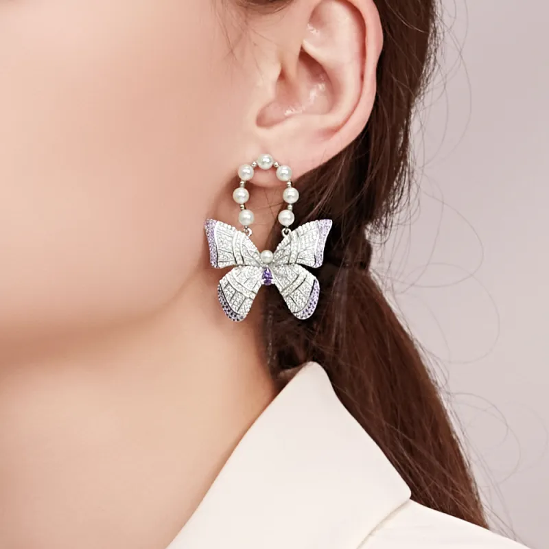 BABYBEI 925 Sterling Silver Pearl Creative Luxurious And Ethereal Sweet Style Niche Earrings Women's-2