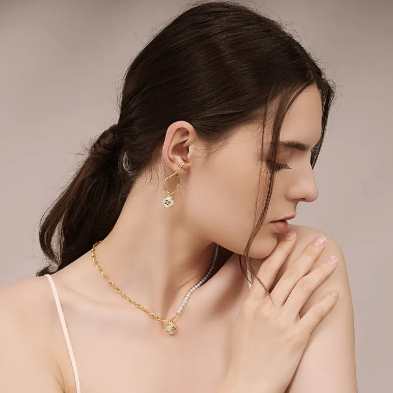 BABYBEI Mother Of Pearl Earrings Women's-2
