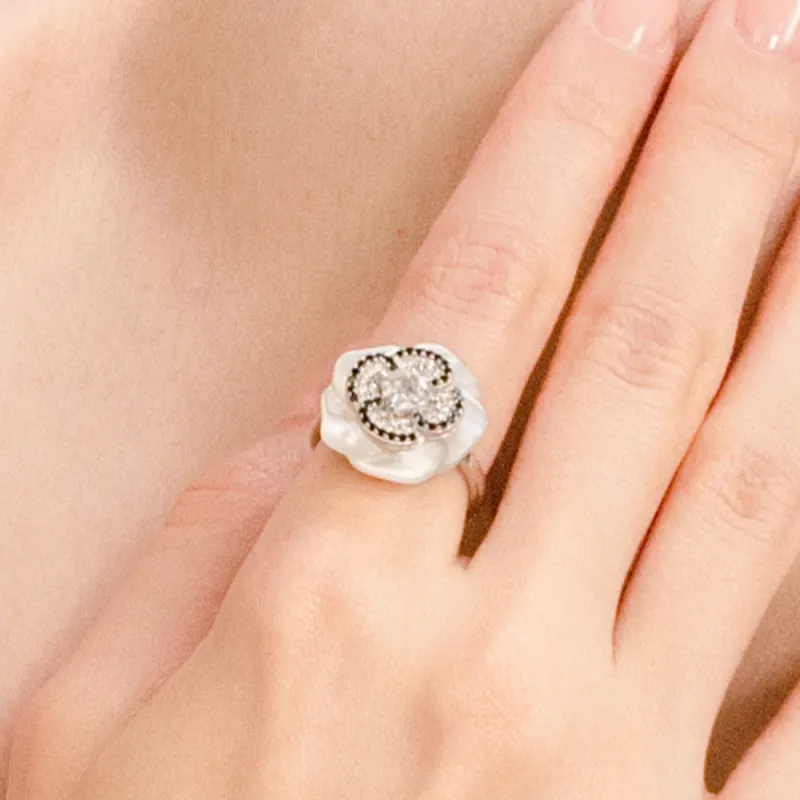 BABYBEI Mother Of Pearl Rings Women's-4