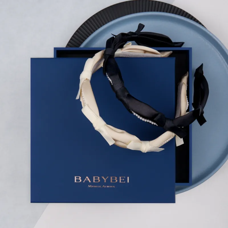 BABYBEI Bowknot Elegance Sweet Style French Gentle Black Beige Hair Accessories Women's-1