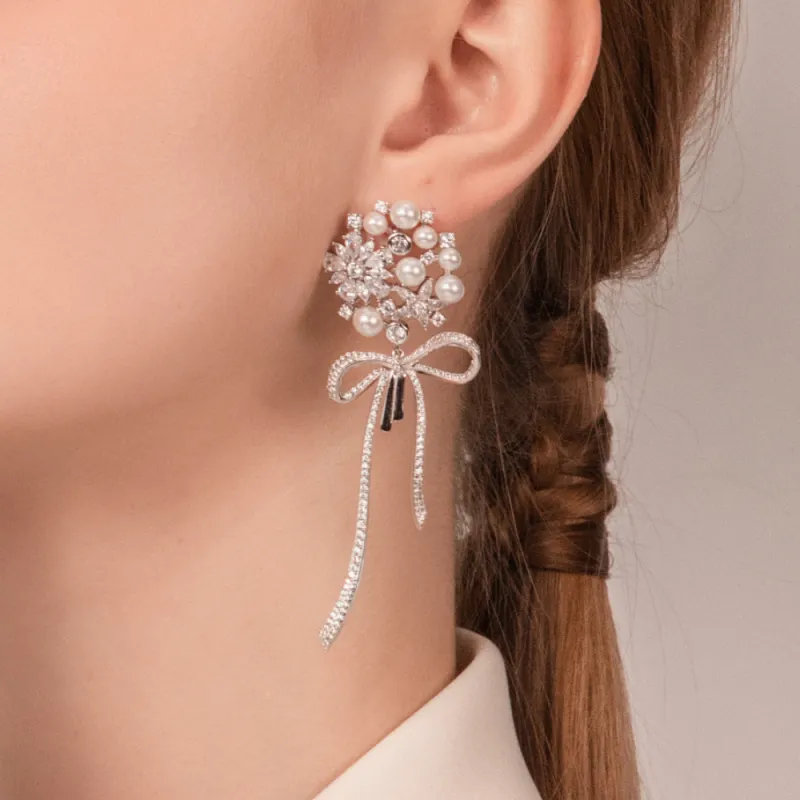 BABYBEI 925 Silver Pearls Clip On Earrings Women's-4
