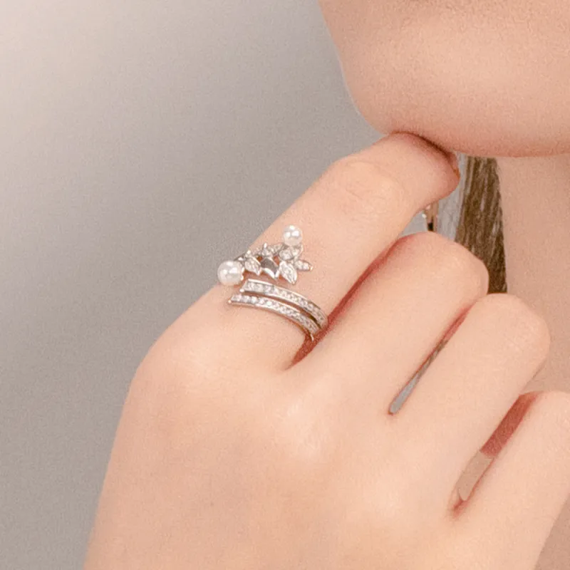 BABYBEI 925 Silver Pearls Rings Women's-3