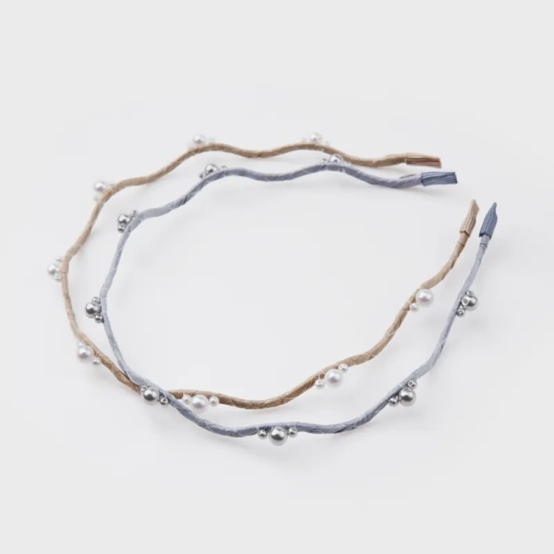 BABYBEI High Brightness Pearl Headbands Women's-5