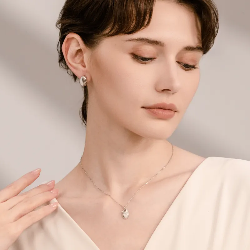 BABYBEI 925 Sterling Silver Mother Of Pearl Necklaces Women's-1