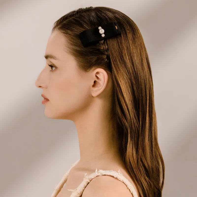 BABYBEI Fabric High-Light Pearl Hair Clips Women's-4