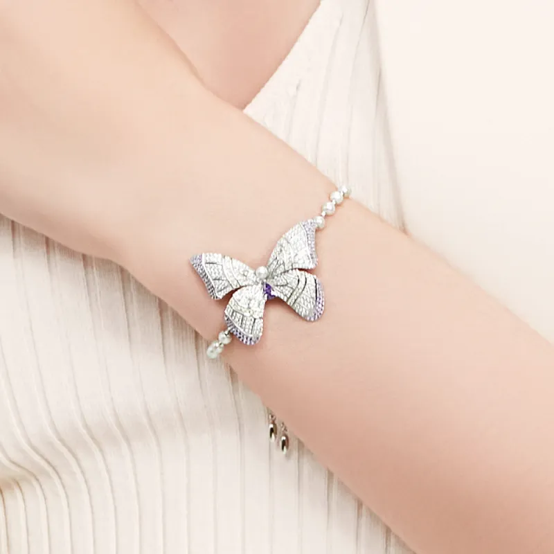 BABYBEI 925 Sterling Silver Pearl Glamorous Style Advanced Dreamy Niche Design Bracelets Women's-2