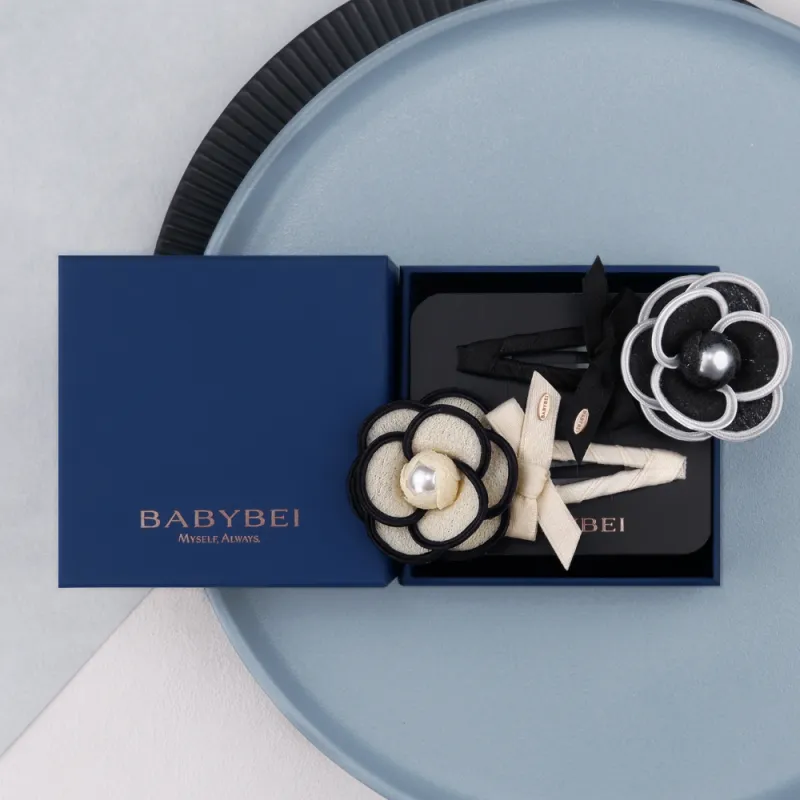 BABYBEI Pearl Fabric Hair Clips Women's-1