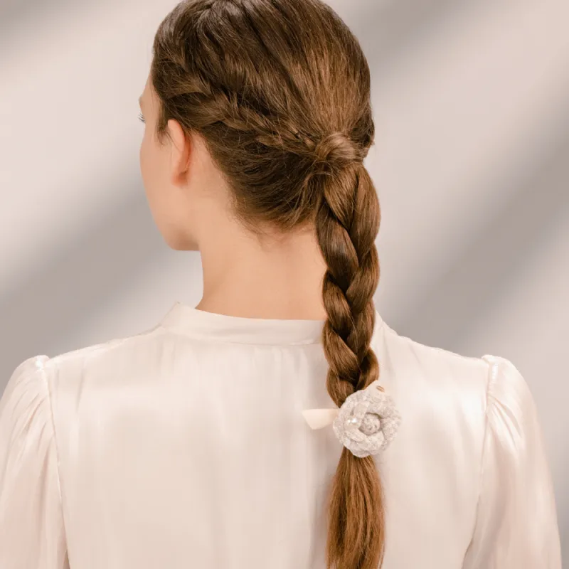 BABYBEI Elegance Elegant Sweet Style Advanced French Gentle Blue Beige Hair Tie Women's-1